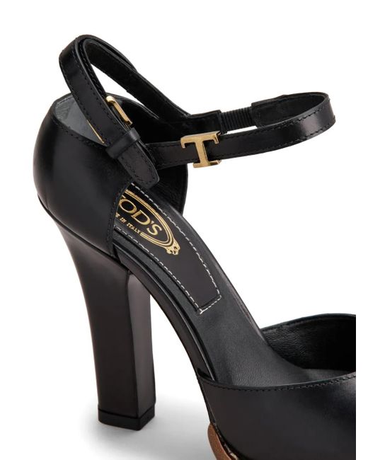 Tod's Black Logo-Plaque Leather Pumps
