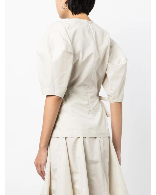 3.1 Phillip Lim Natural V-Neck Short-Sleeve Top