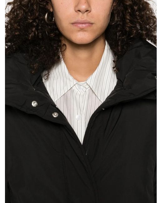 Moorer Black Belted High-Neck Coat