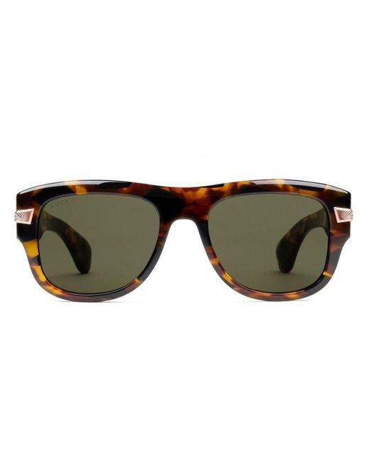 Gucci Eckige Sonnenbrille in Schildpattoptik in Brown für Herren