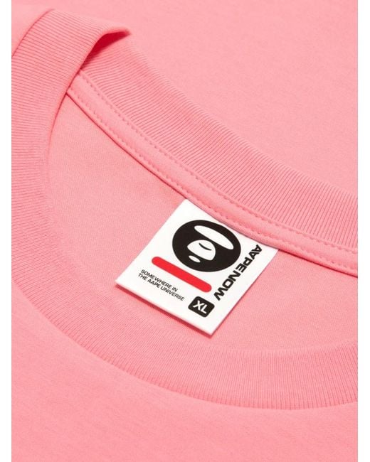 Aape By A Bathing Ape Pink Appliqué T-Shirt for men