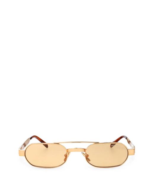 Miu Miu Natural Geometric-Frame Sunglasses