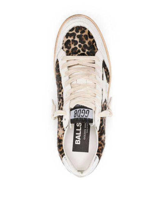 Golden Goose Deluxe Brand White Ball Star Leopard-print Sneakers