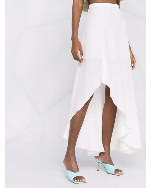 Patrizia Pepe White Asymmetric Long Skirt