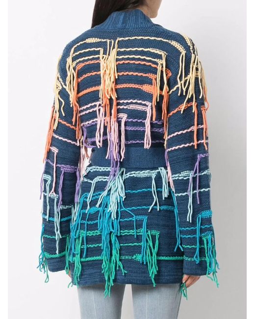 Cardigan Ceinturé À Détails De Fils Canessa en coloris Blue