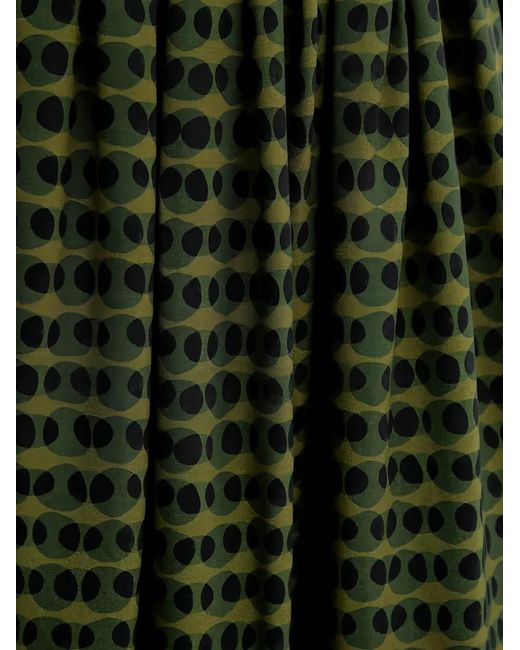 Benetton Green Dotted Midi Skirt
