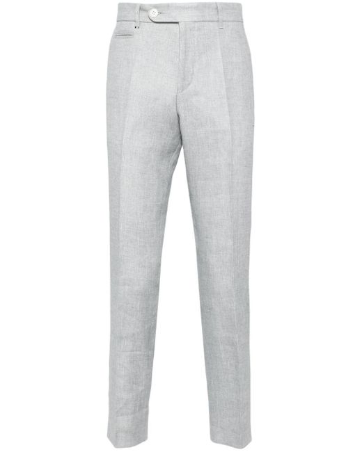Boss Gray Tailored Slim-cut Trousers for men