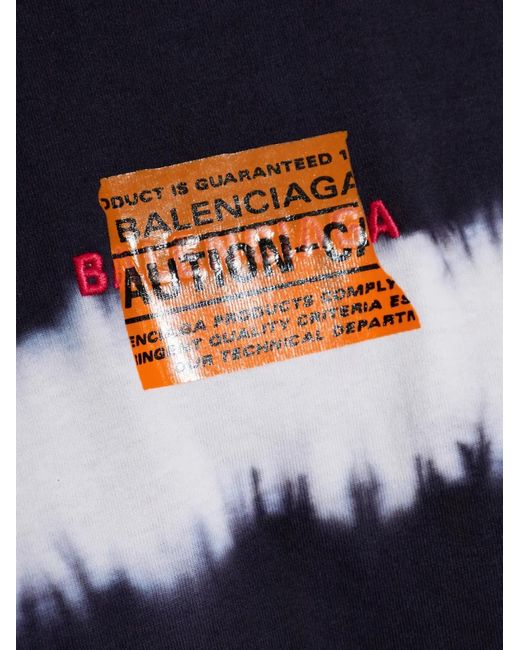 Balenciaga Blue T-Shirt With Logo for men
