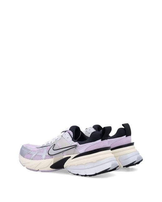 Nike White V2K Run "Barely Grape" Sneakers