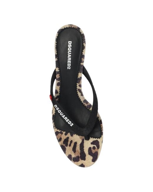 DSquared² Brown Sandales À Imprimé Léopard