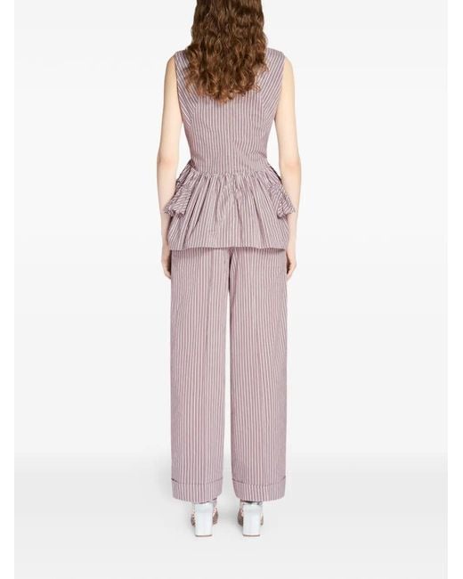 Dries Van Noten Purple Ruffled Peplum Top