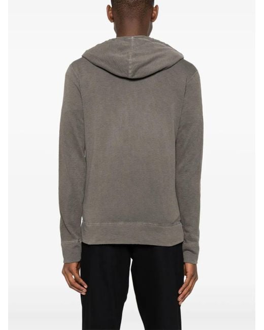 James Perse Gray Zipped Jersey-Fleece Hoodie for men