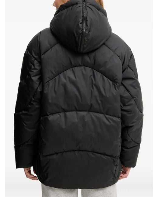 Adidas By Stella McCartney Black Gesteppte Kapuzenjacke