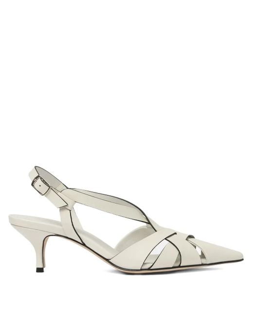 Scarosso White Leather Pumps