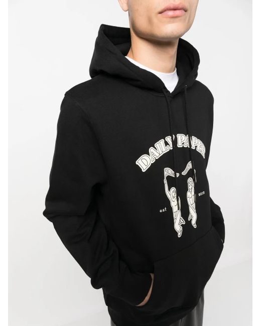 Daily Paper Black Noma Graphic-Print Hoodie for men