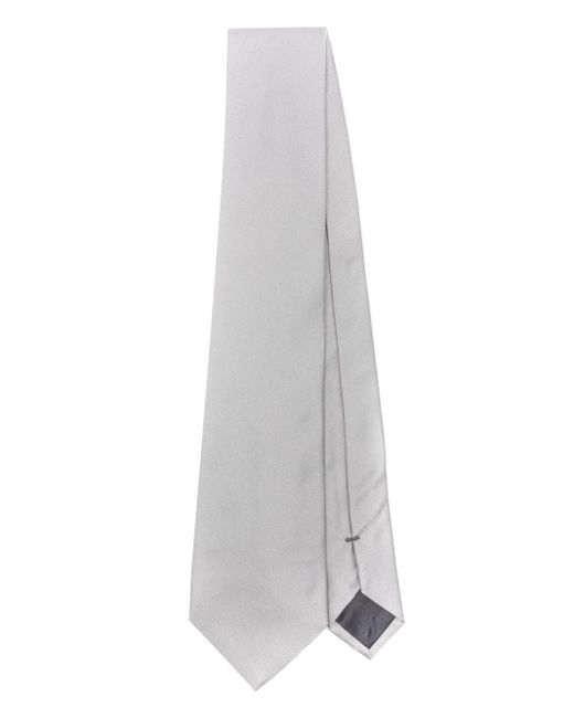 Giorgio Armani White Silk Faille Tie for men