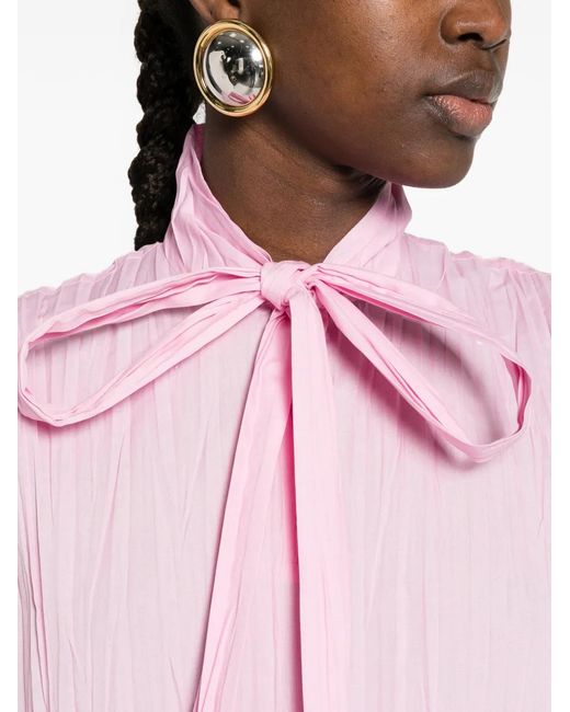 Moschino Pink Bow Pleated Mini Dress