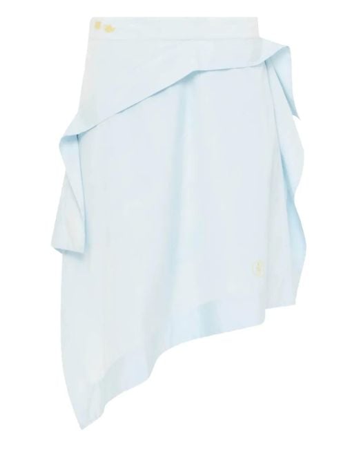 J.W. Anderson Blue Asymmetrischer Rock Mit Rüschen