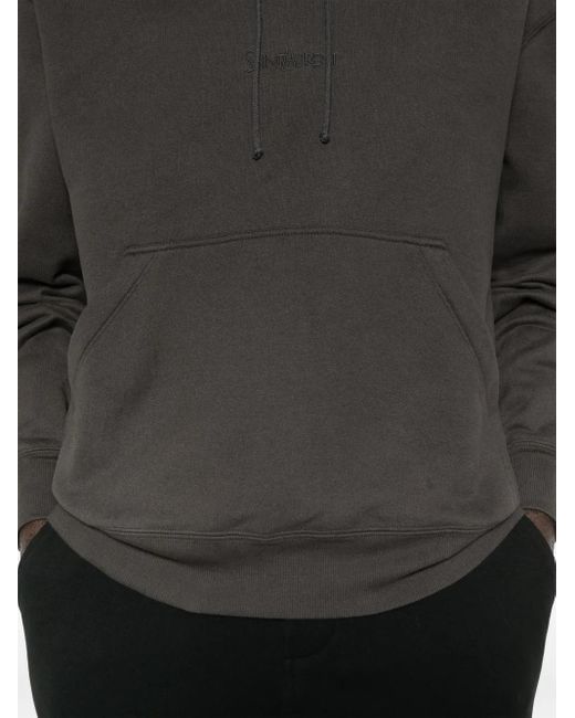 Saint Laurent Black Hoodie Logo for men