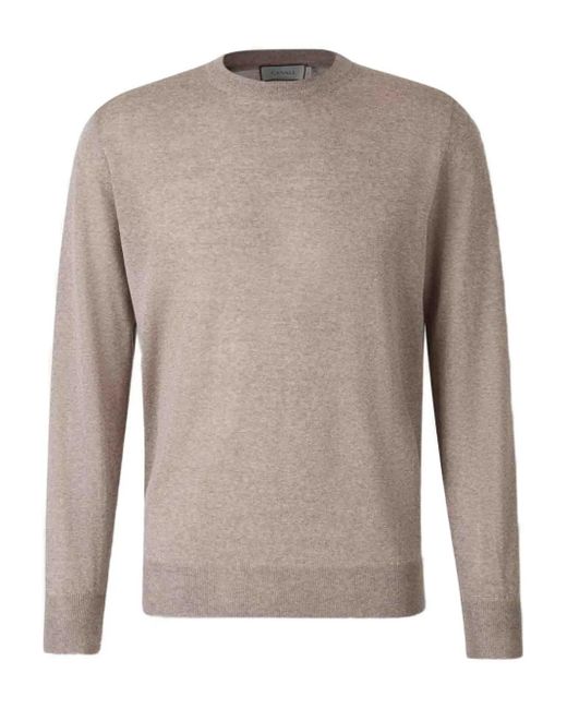 Maglione Con Scollo Rotondo di Canali in Gray da Uomo