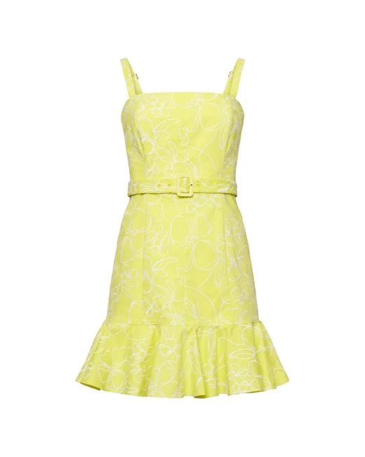 Cinq À Sept Yellow Tonya Belted Dress