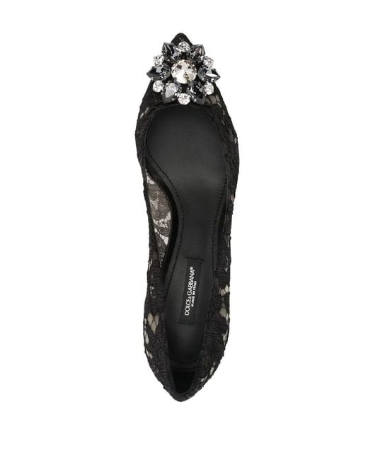 Dolce & Gabbana Black Bellucci Taormina Lace Pumps