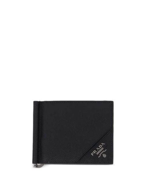 Prada Black Saffiano Leather Bi-Fold Wallet for men