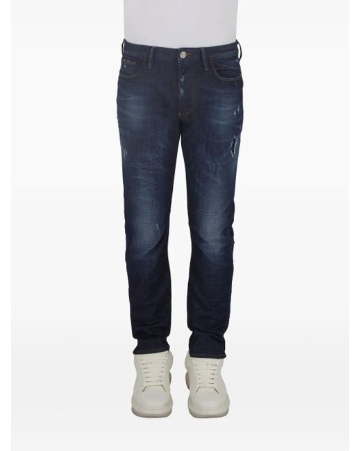 メンズ Emporio Armani ストレートジーンズ Blue