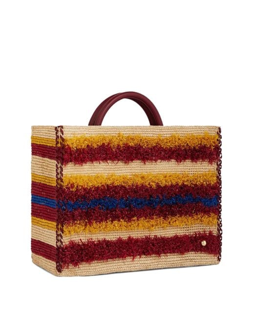 Rabanne Red Gestreifter Shopper
