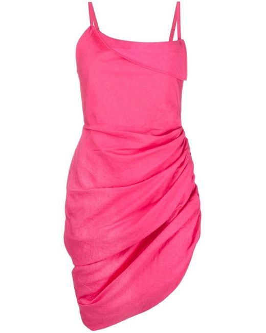 Jacquemus La Robe Saudade Gedrapeerde Mini-jurk in het Pink