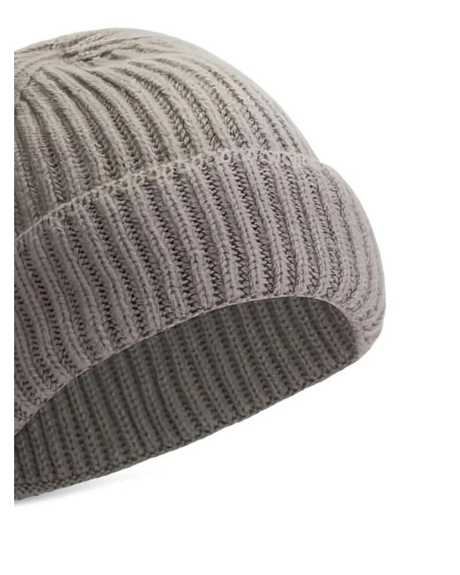 Doriani Gray Ribbed-Knit Beanie for men