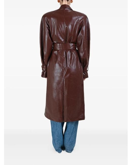 ROWEN ROSE Brown Manteau Croisé À Taille Ceinturée