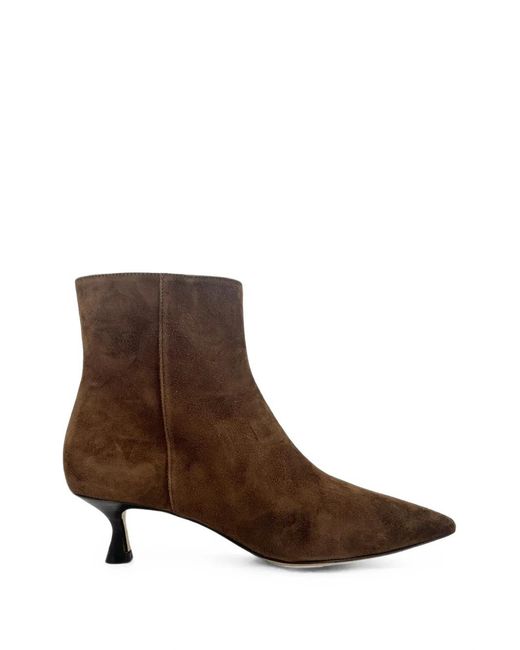 Mara Bini Brown Pointed-Toe Suede Ankle Boots