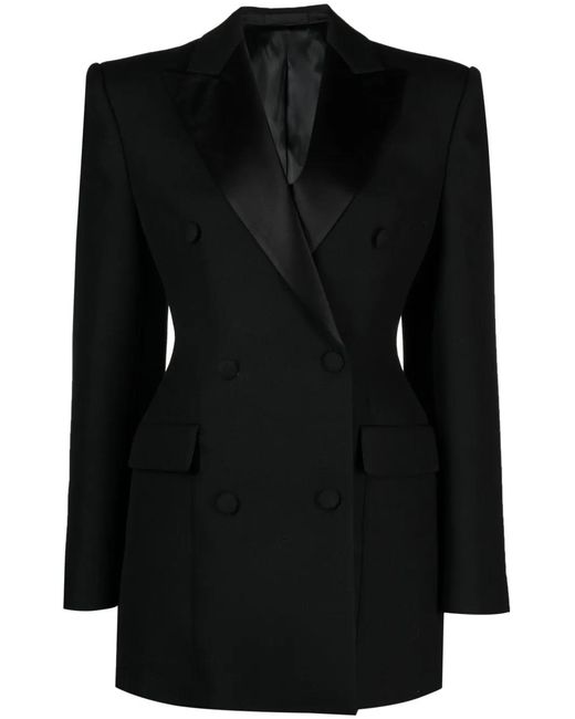 Wardrobe NYC Black Fitted-Waistline Double-Breasted Blazer Dress