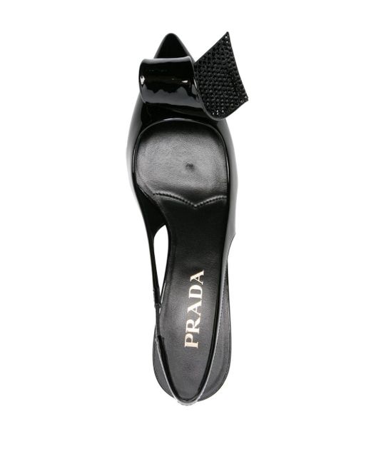 Zapatos de tacón de 55mm con tira trasera Prada de color Black
