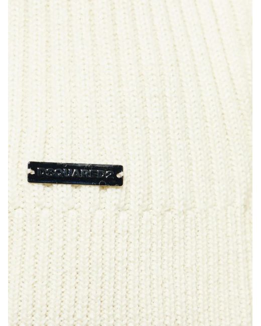 DSquared² Natural Ribbed Long-Sleeves Sweater for men