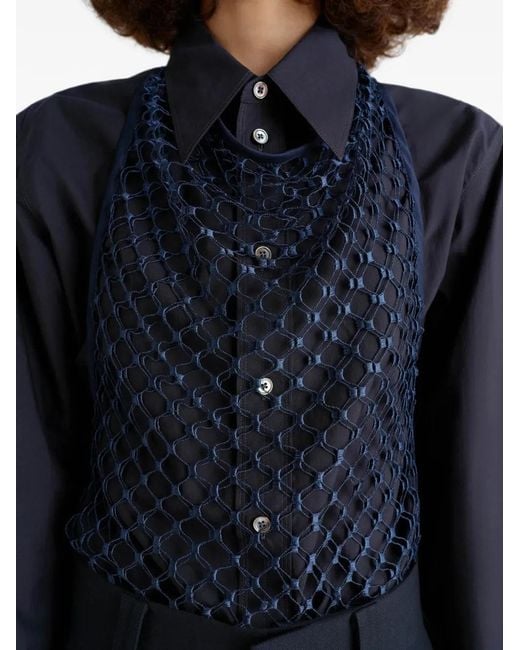 Lemaire Black Fishnet Halter Top