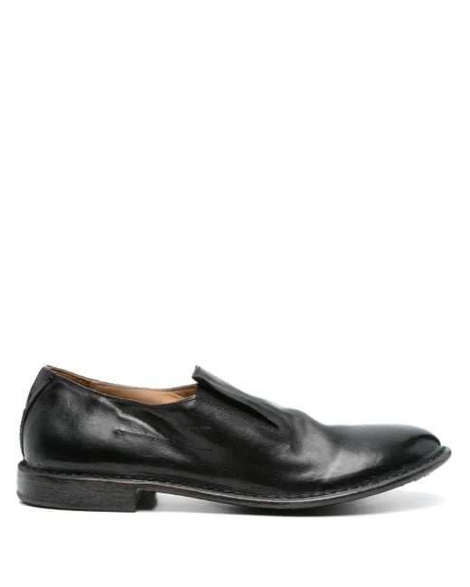 Moma Black Leather Loafers for men