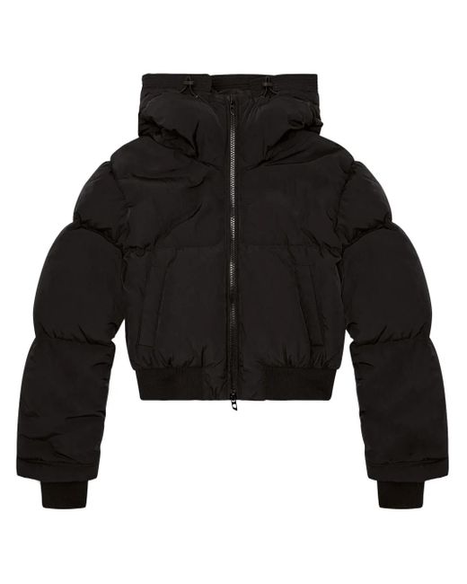 [DIESEL] W-PEYT JACKETS ☆送料込☆ W-PEYT-SHORT-NEW-P1 Hooded down jacket in crinkled nylon