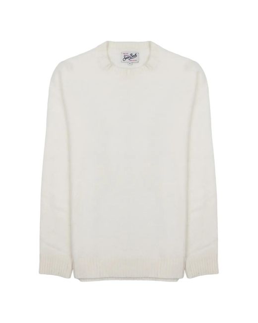 Mc2 Saint Barth White Crew-Neck Ribbed-Trim Sweatshirt for men