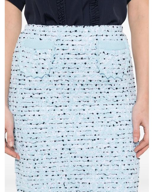 N°21 Gebreide Mini-Rok in het Blue