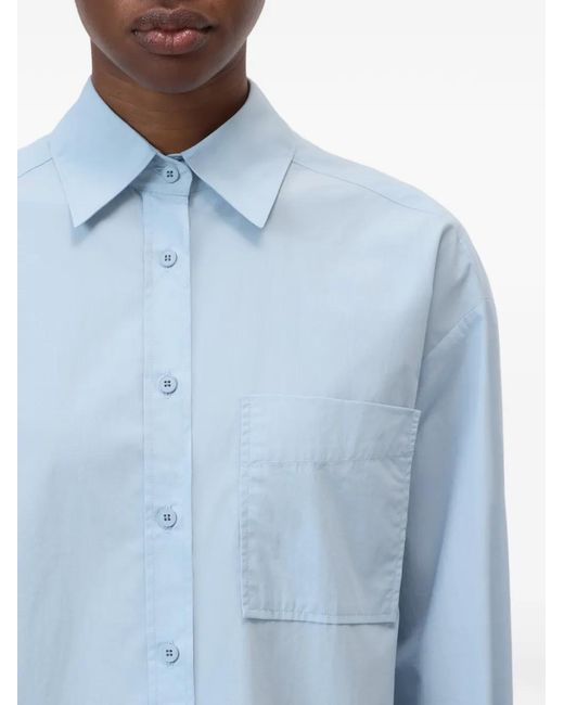 Closed Blue Embroidered Oversized Shirt