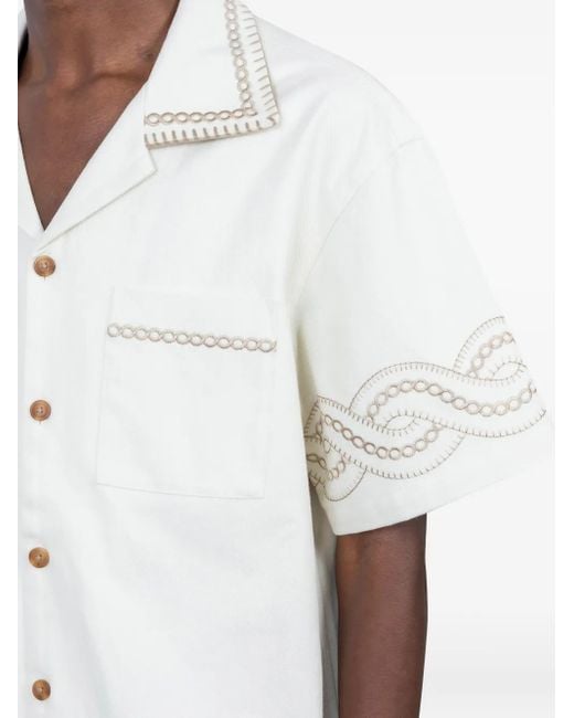 Sweat En Coton À Chaîne Brodée Drole de Monsieur pour homme en coloris White
