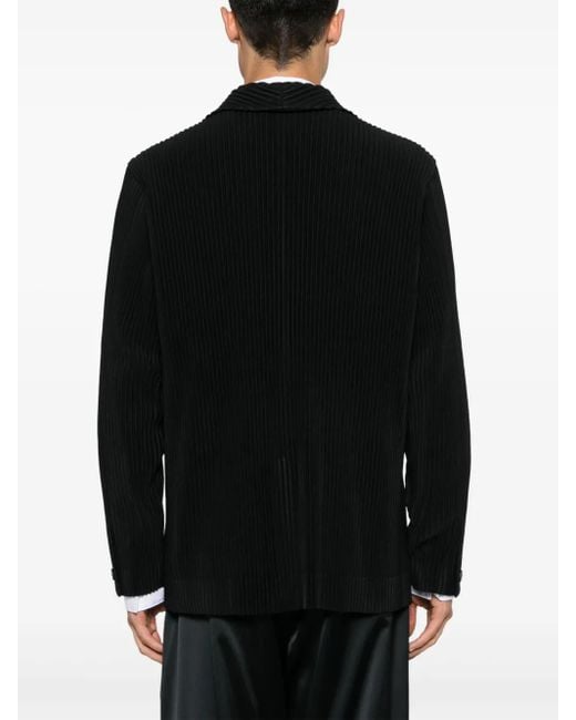 Homme Plissé Issey Miyake Black Plissé Blazer for men