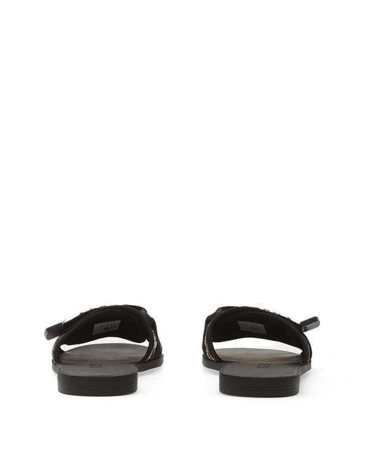 Guess White Leopard-Print Flat Sandals