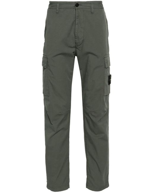Stone Island Gray Compass-patch Cargo Trousers for men
