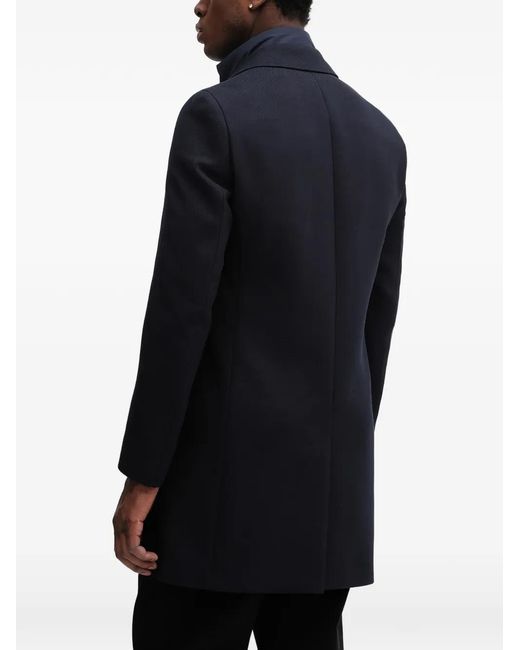 Boss Blue Button-Up Coat for men