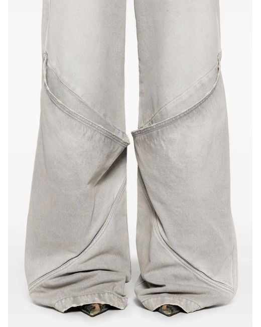 The Attico Gray Wide-Leg Denim Cotton Jeans