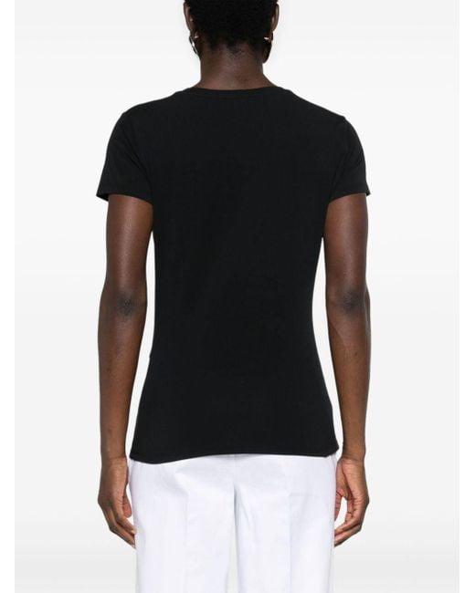 Liu Jo Giraffe-appliqué Cotton-blend T-shirt in het Black