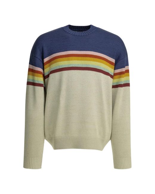 Pull Rayé Kapital pour homme en coloris Blue
